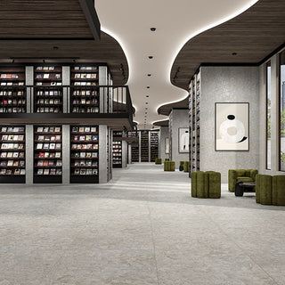 Ash Gray - 24x24 Forgehaus Linear Natural Stone-Look Matte Smooth Porcelain Tile