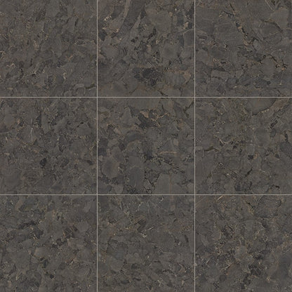 24x24 Forgehaus Linear  Natural Stone-Look Matte Smooth Porcelain Tile Dark Charcoal