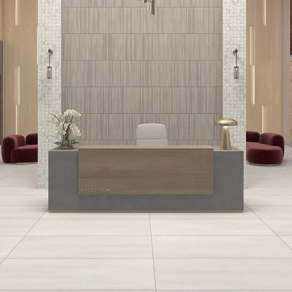 24x24 Illusionist  Natural Concrete-Look Matte Smooth Porcelain Tile Soft White