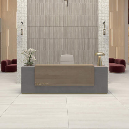 24x24 Illusionist  Natural Concrete-Look Matte Smooth Porcelain Tile Soft White