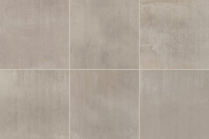 24x24 Illusionist  Natural Concrete-Look Matte Smooth Porcelain Tile Taupe Gray