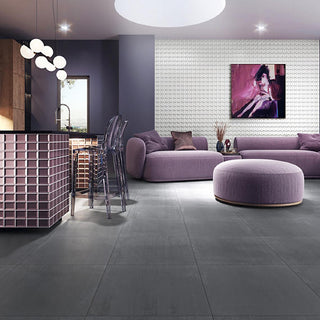 Slate Gray - 24x24 Illusionist Natural Concrete-Look Matte Smooth Porcelain Tile