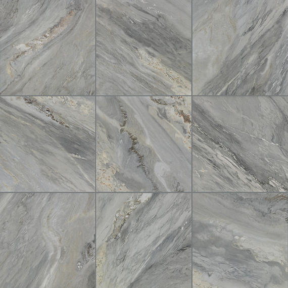 24x24 Savoir Medium Veining  Mosaic Marble-Look Matte Smooth Porcelain Tile Marble Gray