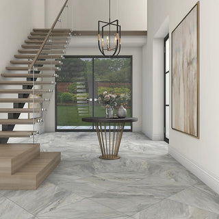 Marble Gray - 24x24 Savoir Medium Veining Mosaic Marble-Look Matte Smooth Porcelain Tile