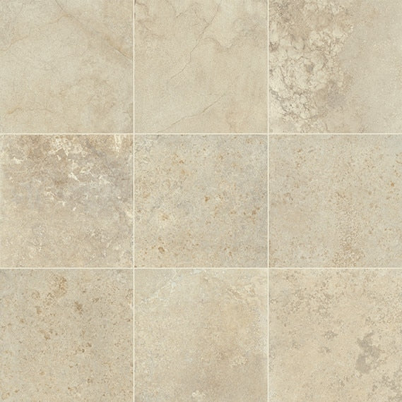 24x24 Uniche  Natural Stone-Look Matte Smooth Porcelain Tile Beige Sand
