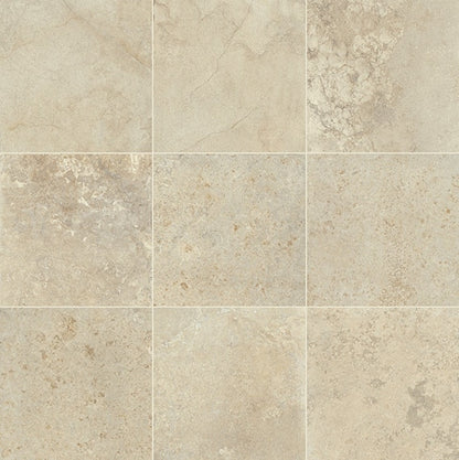 24x24 Uniche  Natural Stone-Look Matte Smooth Porcelain Tile Beige Sand