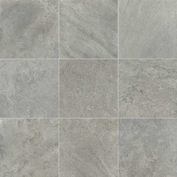 24x24 Uniche  Natural Stone-Look Matte Smooth Porcelain Tile Slate Gray