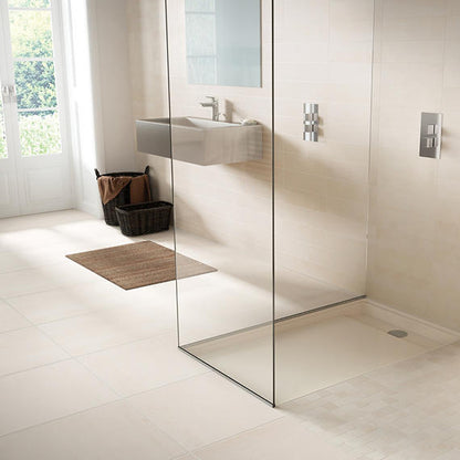 24x24 Cove Creek  Natural Stone-Look Matte Smooth Porcelain Tile Off White