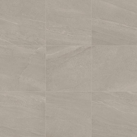 24x24 Calgary  Natural Stone-Look Polished Smooth Porcelain Tile Light Gray