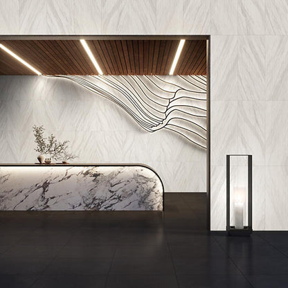 24x24 Cohesion  Natural Concrete-Look Polished Smooth Porcelain Tile Black