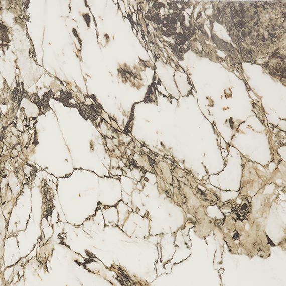 24x24 Panoramic Duet Grid  Natural Marble-Look Polished Smooth Porcelain Tile Earth Brown