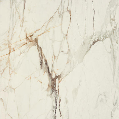 24x24 Panoramic Duet Grid  Natural Marble-Look Polished Smooth Porcelain Tile Cloud Beige