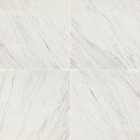 24x24 Artsy Light Veining  Natural Marble-Look Polished Smooth Porcelain Tile Gray White