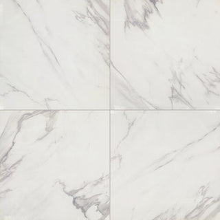 24x24 Artsy Light Veining Natural Marble-Look Polished Smooth Porcelain Tile