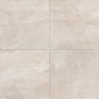 24x24 Artsy Light Veining Natural Marble-Look Polished Smooth Porcelain Tile