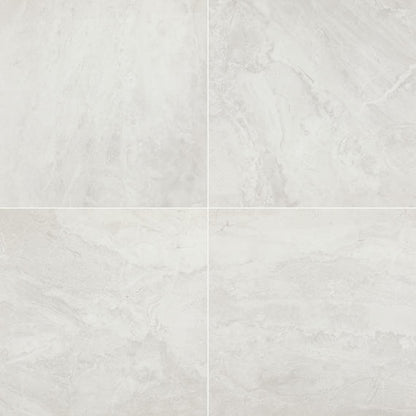 24x24 Artsy Light Veining  Natural Marble-Look Polished Smooth Porcelain Tile Light Taupe