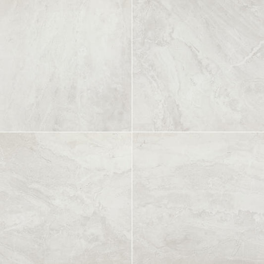 24x24 Artsy Light Veining  Natural Marble-Look Polished Smooth Porcelain Tile Light Taupe