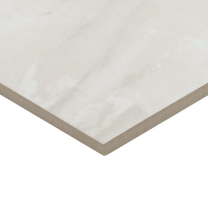 24x24 Artsy Light Veining  Natural Marble-Look Polished Smooth Porcelain Tile Light Taupe