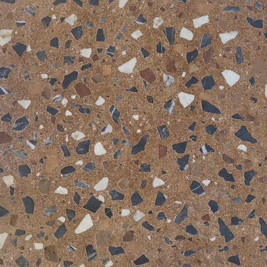 24x24 Curation Fragment Shard  Natural Mixed-Material Look Polished Smooth Porcelain Tile Warm Brown