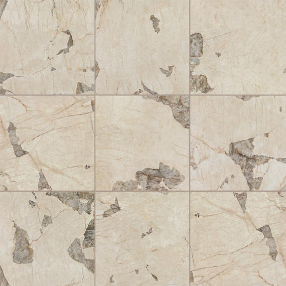 24x24 Savoir Medium Veining  Mosaic Marble-Look Polished Smooth Porcelain Tile Light Brown