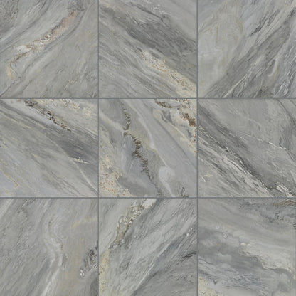 24x24 Savoir Medium Veining  Mosaic Marble-Look Polished Smooth Porcelain Tile Marble Gray