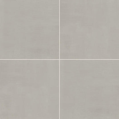 24x24 Subtle Strands  Natural Concrete-Look Matte Smooth Porcelain Tile Soft Gray