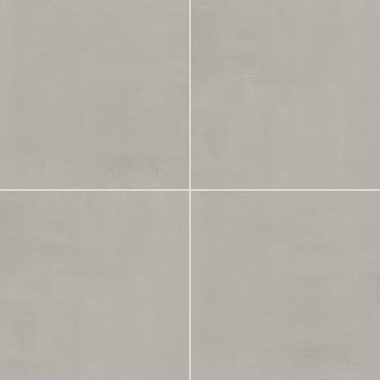 24x24 Subtle Strands  Natural Concrete-Look Matte Smooth Porcelain Tile Soft Gray