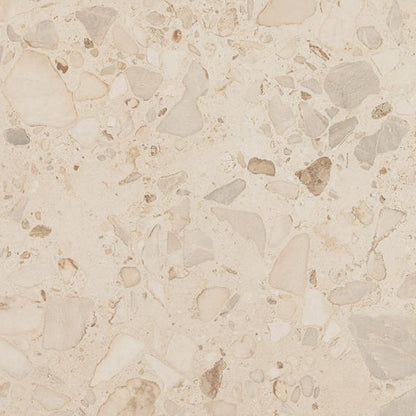 24x24 Sand And Stone Fragment Shard  Natural Stone-Look Matte Smooth Porcelain Tile Cream