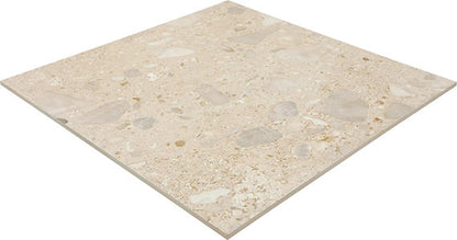 24x24 Sand And Stone Fragment Shard  Natural Stone-Look Matte Smooth Porcelain Tile Cream