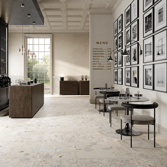 24x24 Sand And Stone Fragment Shard  Natural Stone-Look Matte Smooth Porcelain Tile Cream