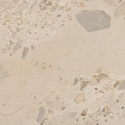 24x24 Sand And Stone Fragment Shard  Natural Stone-Look Matte Smooth Porcelain Tile Beige Gray