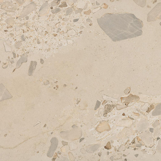 24x24 Sand And Stone Fragment Shard  Natural Stone-Look Matte Smooth Porcelain Tile Beige Gray
