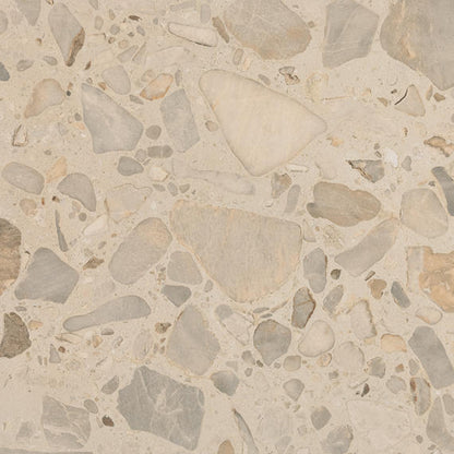 24x24 Sand And Stone Fragment Shard  Natural Stone-Look Matte Smooth Porcelain Tile Beige Gray