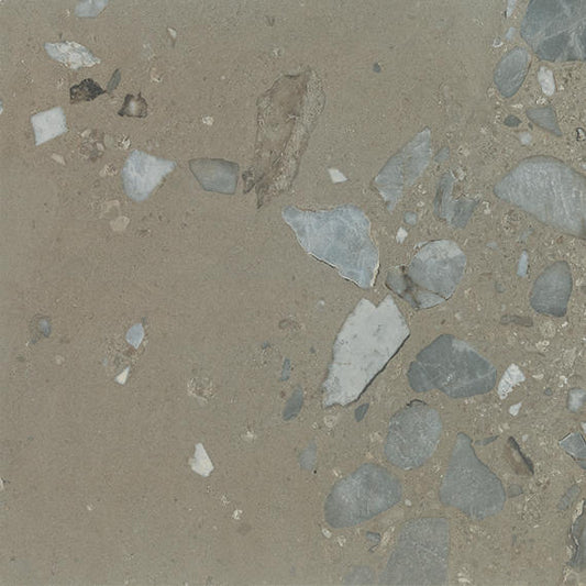 24x24 Sand And Stone Fragment Shard  Natural Stone-Look Matte Smooth Porcelain Tile Taupe Brown