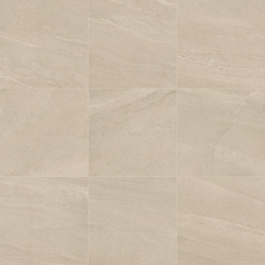 24x24 Calgary  Stepwise Stone-Look Matte Gritty Porcelain Tile Beige
