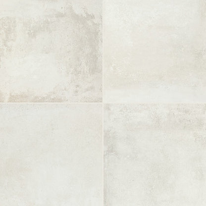 24x24 Rekindle  Stepwise Concrete-Look Matte Smooth Porcelain Tile Pure White