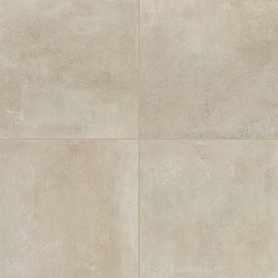 24x24 Rekindle  Stepwise Concrete-Look Matte Smooth Porcelain Tile Soft Beige