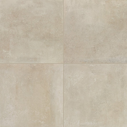 24x24 Rekindle  Stepwise Concrete-Look Matte Smooth Porcelain Tile Soft Beige