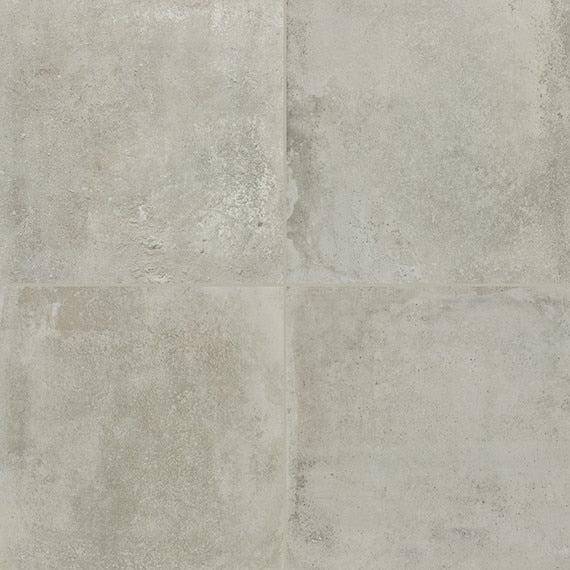 24x24 Rekindle  Stepwise Concrete-Look Matte Smooth Porcelain Tile Light Gray
