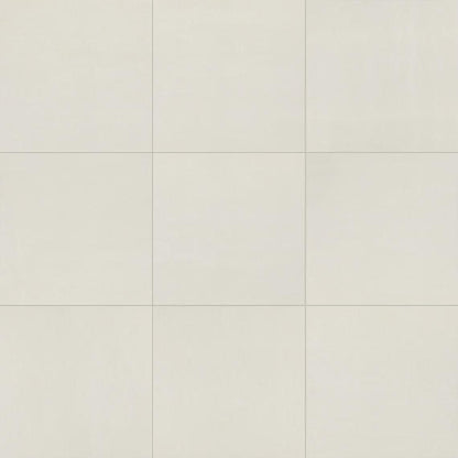 24x24 Theoretical Evolved  Stepwise Concrete-Look Matte Smooth Porcelain Tile Off White