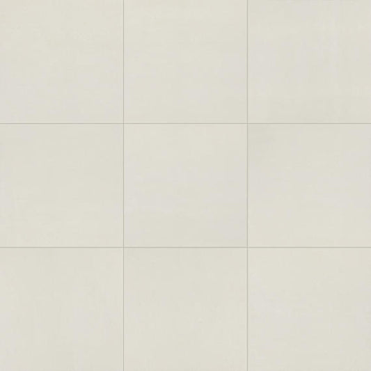 24x24 Theoretical Evolved  Stepwise Concrete-Look Matte Smooth Porcelain Tile Off White