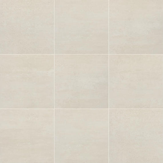 24x24 Theoretical Evolved  Stepwise Concrete-Look Matte Smooth Porcelain Tile Beige
