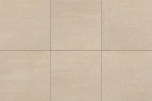 24x24 Theoretical Evolved  Stepwise Concrete-Look Matte Smooth Porcelain Tile Cream