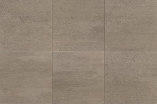 24x24 Theoretical Evolved  Stepwise Concrete-Look Matte Smooth Porcelain Tile Brown