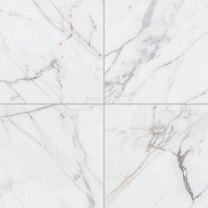 32x32 Marble Attache Lavish  Natural Marble-Look Matte Smooth Porcelain Tile Gold Marble