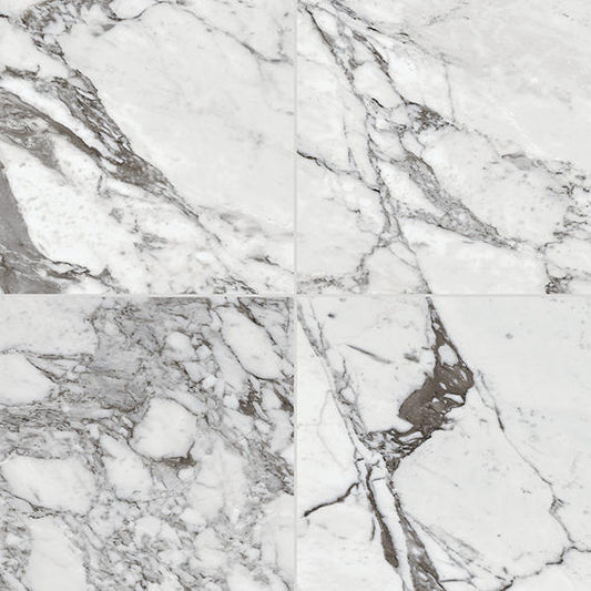 32x32 Marble Attache Lavish  Natural Marble-Look Polished Smooth Porcelain Tile Light Gray