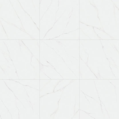33x33 Vanserra  Natural Marble-Look Polished Smooth Porcelain Tile Light White