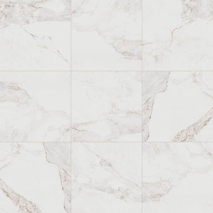 33x33 Vanserra  Natural Marble-Look Polished Smooth Porcelain Tile White Gray