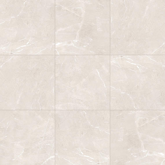 33x33 Vanserra  Natural Marble-Look Polished Smooth Porcelain Tile Beige White
