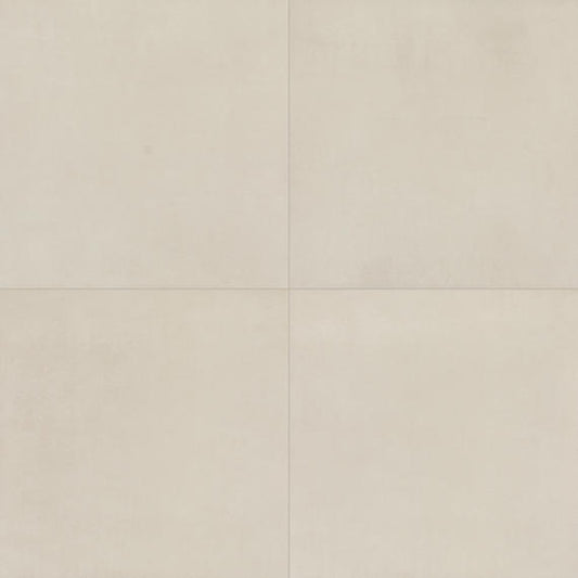 33x33 Merchant  Natural Concrete-Look Matte Smooth Porcelain Tile Warm Ivory